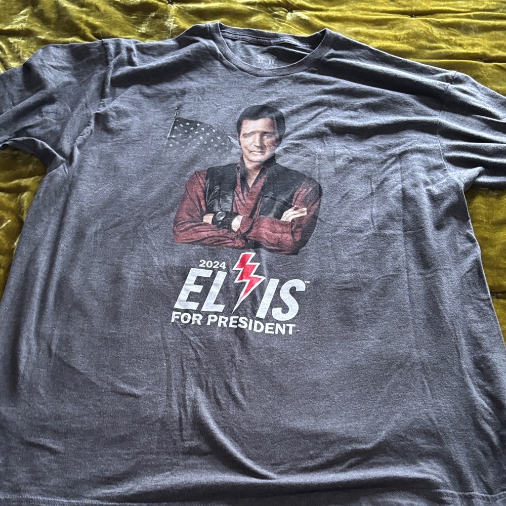 Gray Elvis For President shirt 2 xl Graceland vlv rockabilly epic